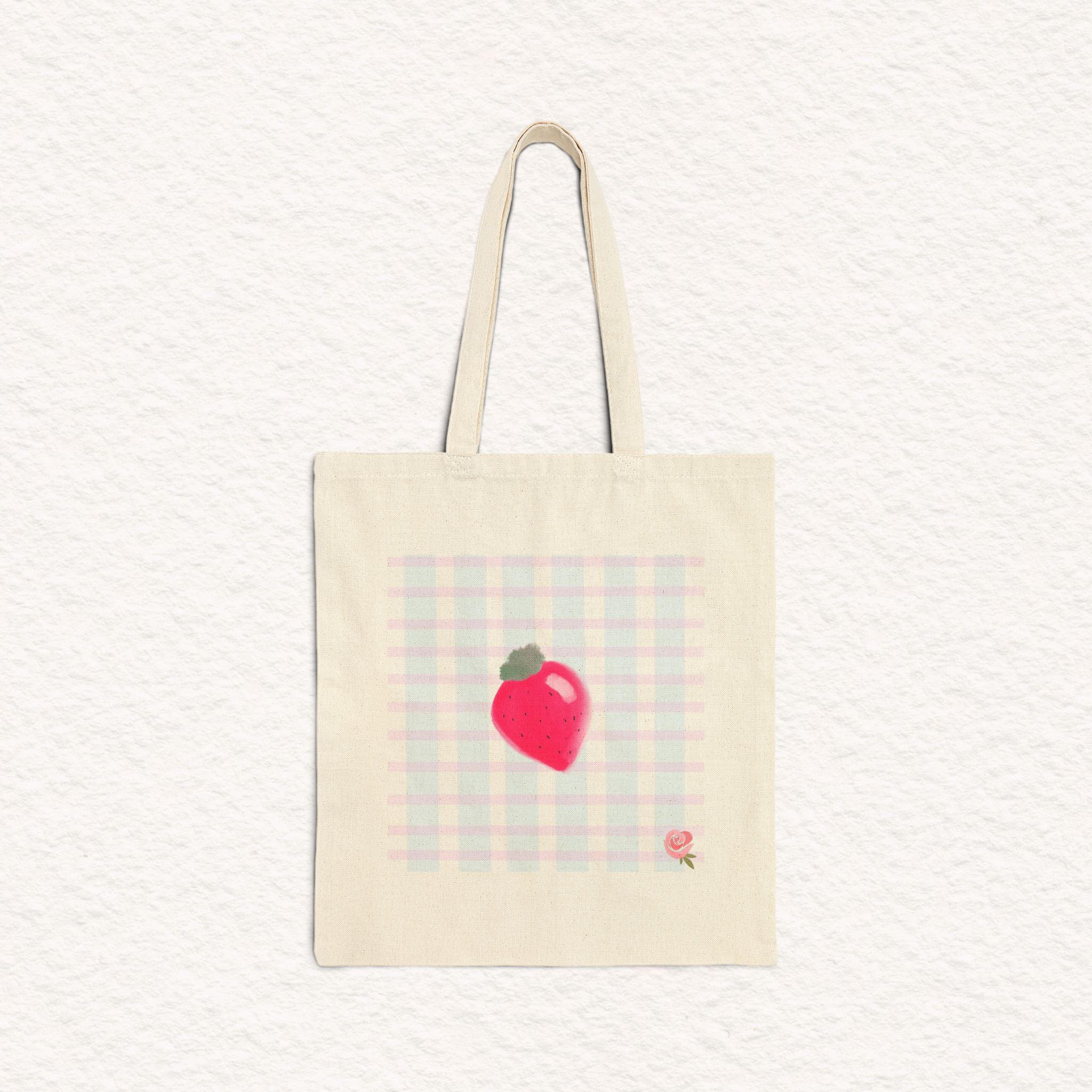 Strawberry Gingham Tote 