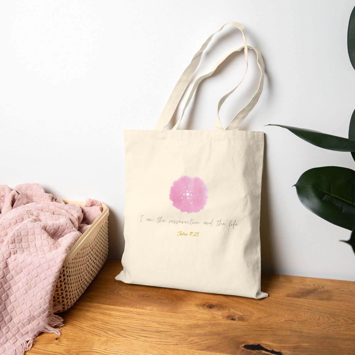 He Has Risen Floral Tote Bag