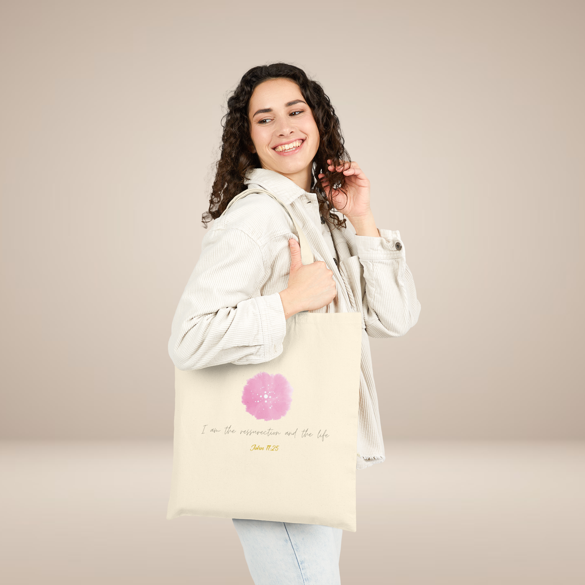 He Has Risen Floral Tote Bag