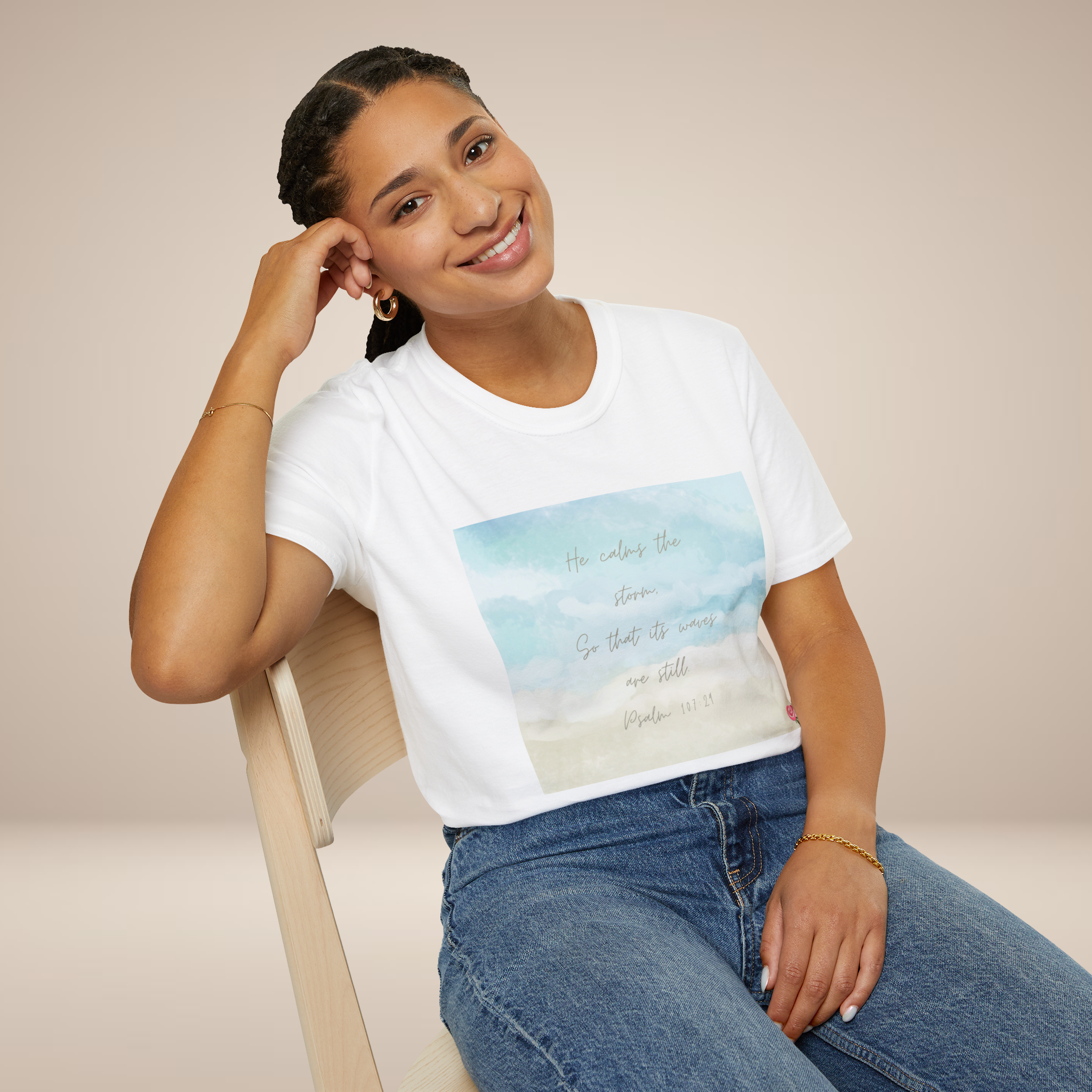 Calming Sand & Sea Psalm 107:29 Shirt 