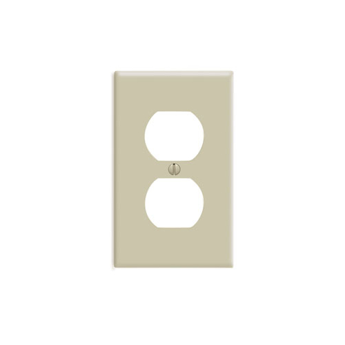 Placa de pared para tomacorriente/receptáculo dúplex de 1 unidad, tamaño estándar, termoendurecible, color marfil