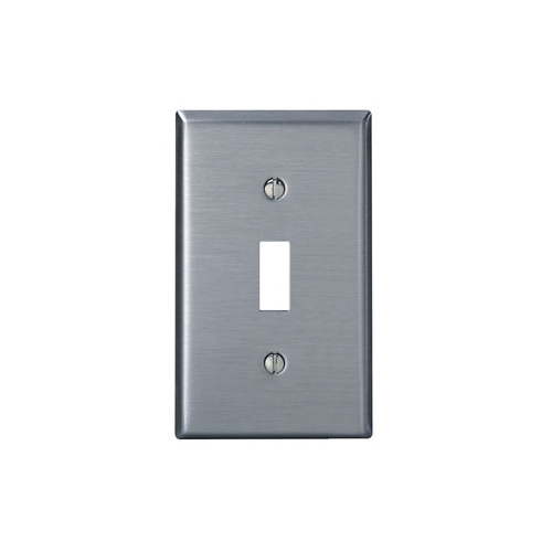 Placa de pared con interruptor de palanca de 1 unidad, tamaño estándar, acero inoxidable magnético