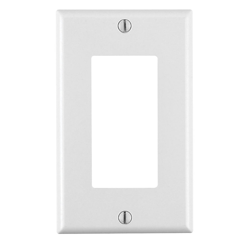 Placa de pared para dispositivo Decora/GFCI de 1 unidad, tamaño estándar, termoendurecible, color blanco