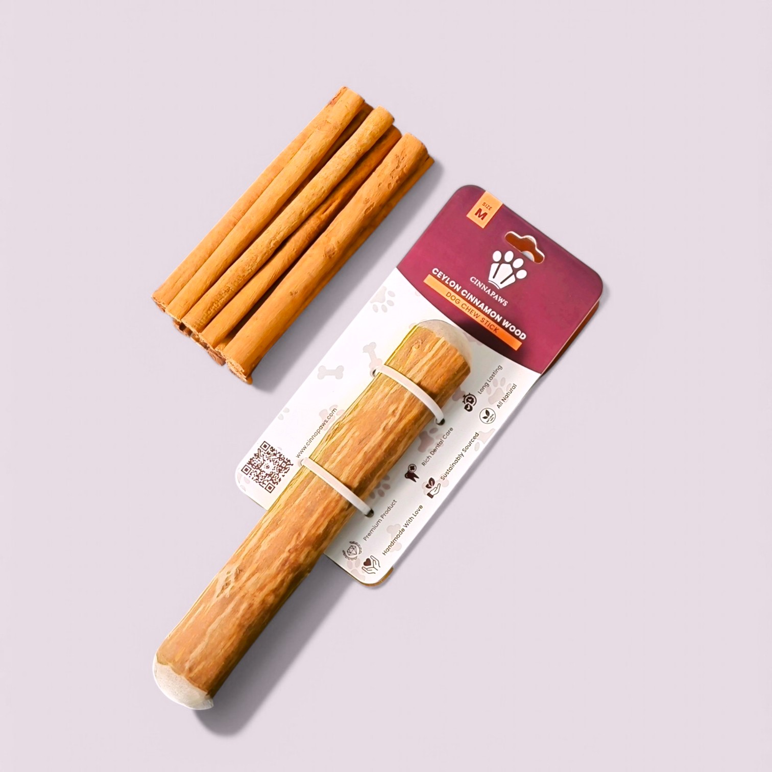 Cinnamon Wood Dog Chew Stick Toy - Medium (Single Pack)