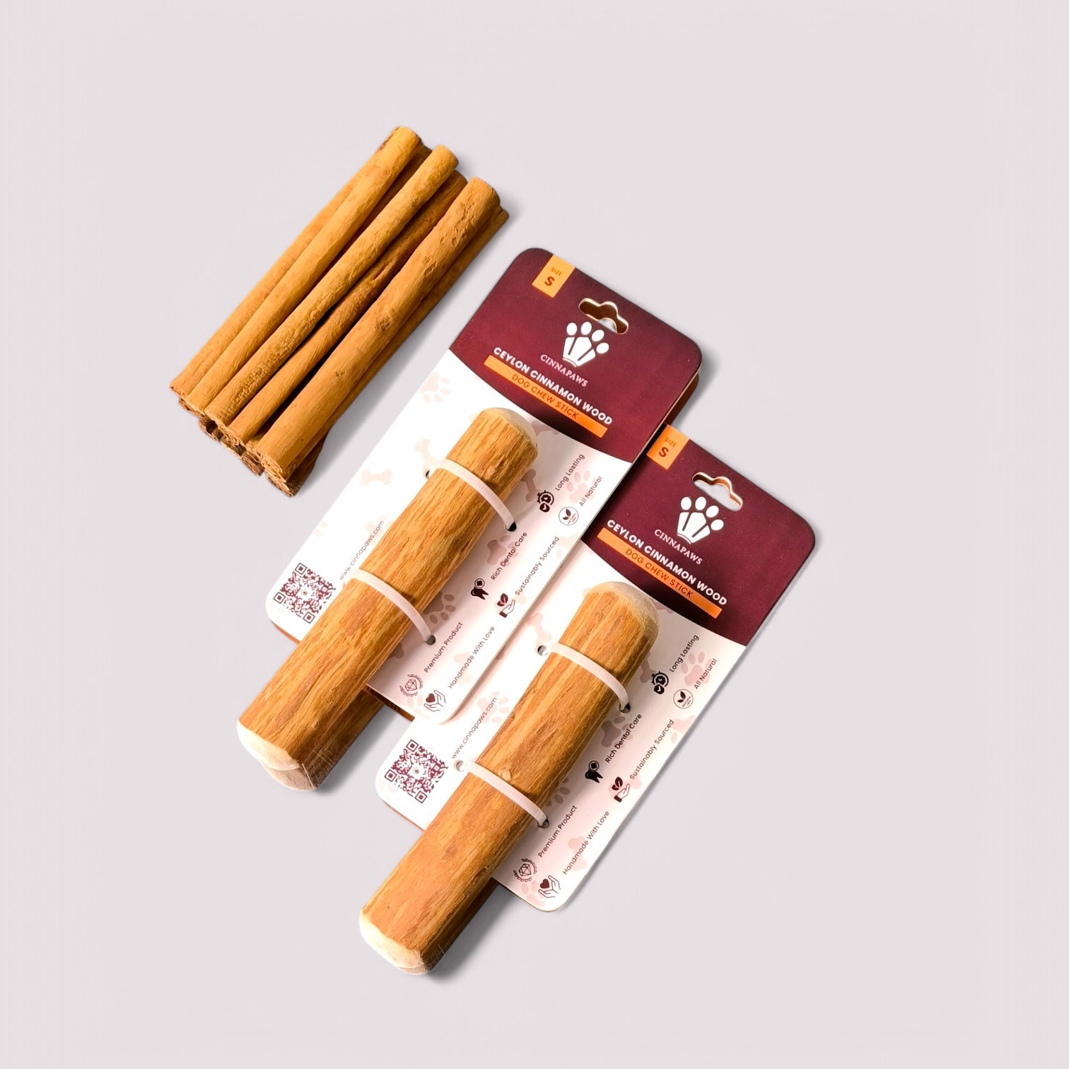 Cinnamon Wood Dog Chew Stick Toy - Small (Double Pack)