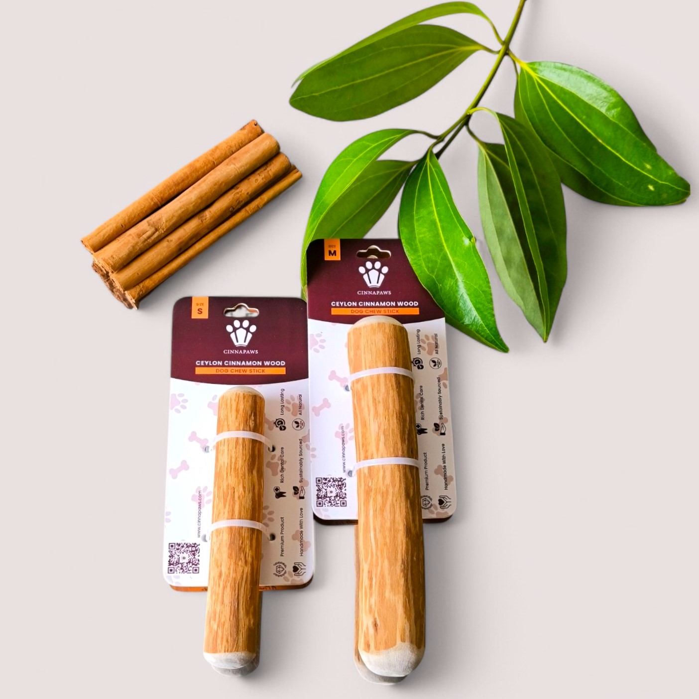 Cinnamon Wood Dog Chew Stick Toy - Small/Medium (Double Pack)