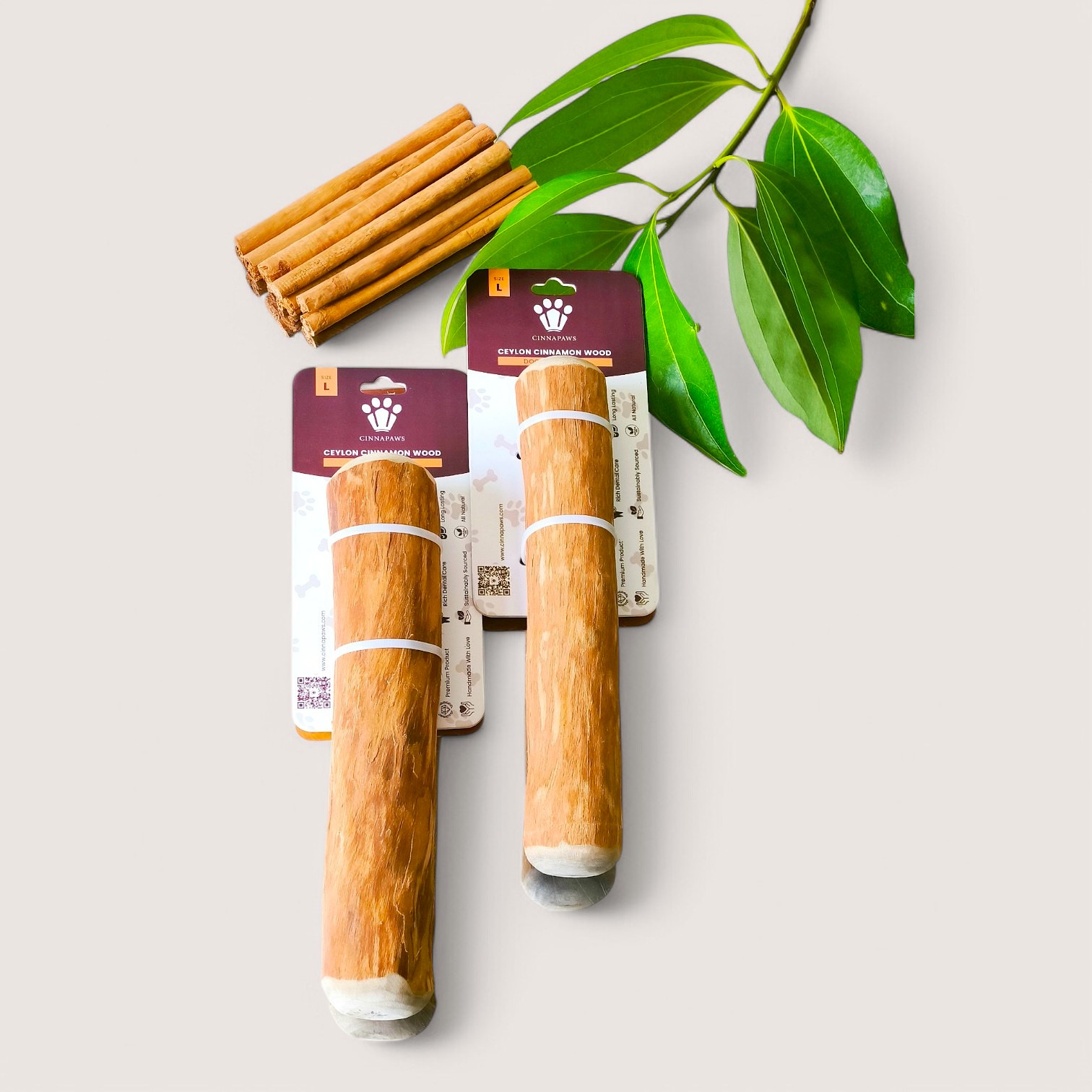 Cinnamon Wood Dog Chew Stick Toy - Large (Double Pack)