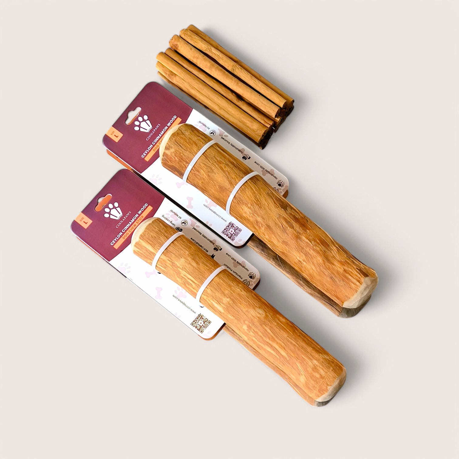 Cinnamon Wood Dog Chew Stick Toy - Large (Double Pack)