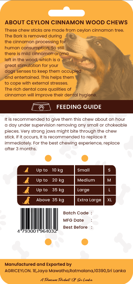 Cinnamon Wood Dog Chew Stick Toy - Small (Double Pack)