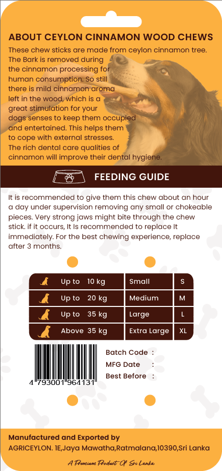 Cinnamon Wood Dog Chew Stick Toy - Medium (Double Pack)