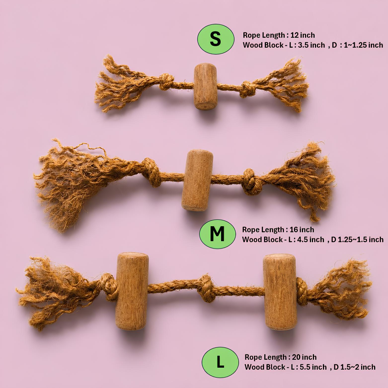 CINNACOCO Cinnamon Wood + Coco Rope Tug & Chew Toy