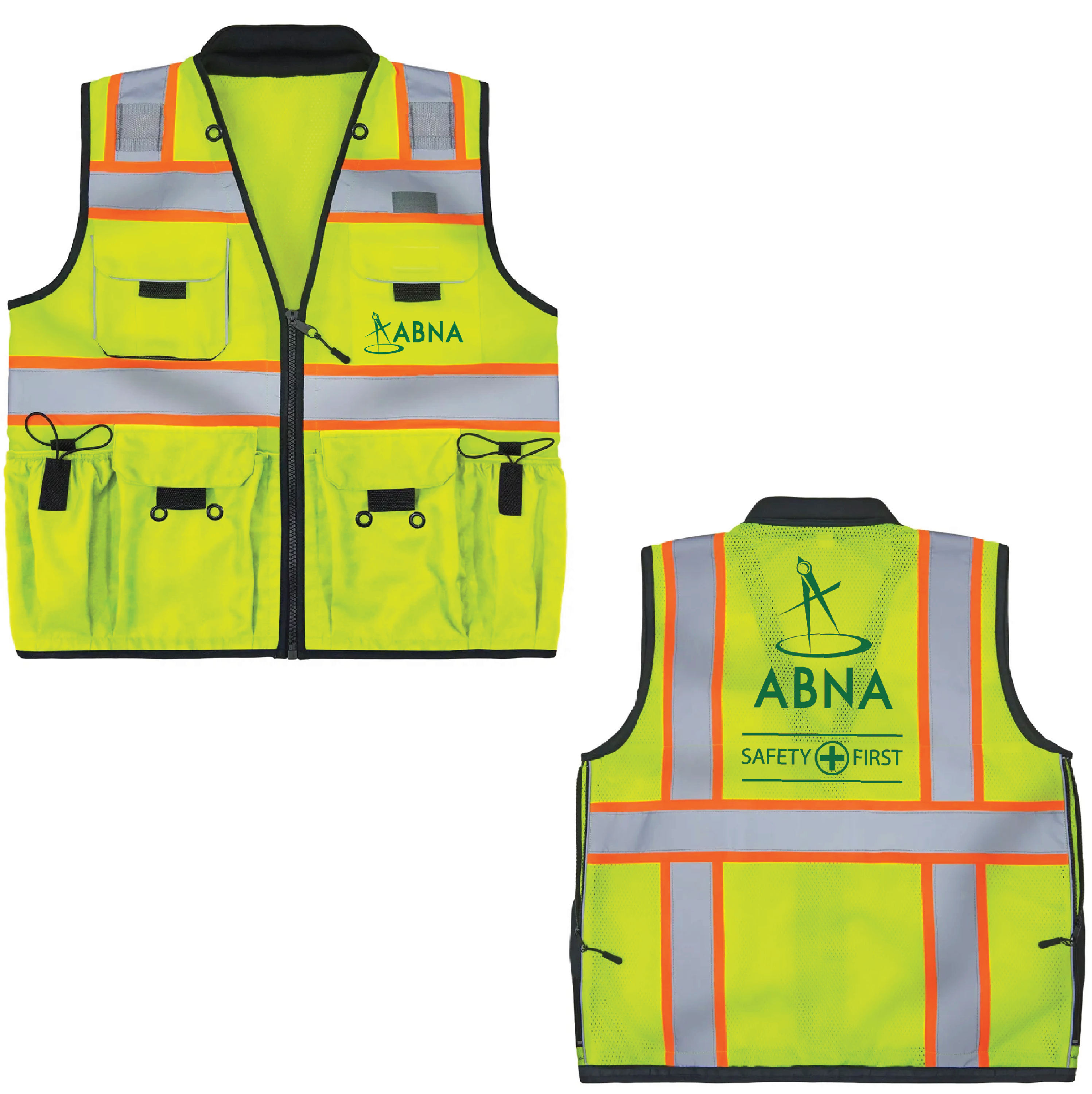 ANSI Class 2 Solid Safety Deluxe Surveyors Vest