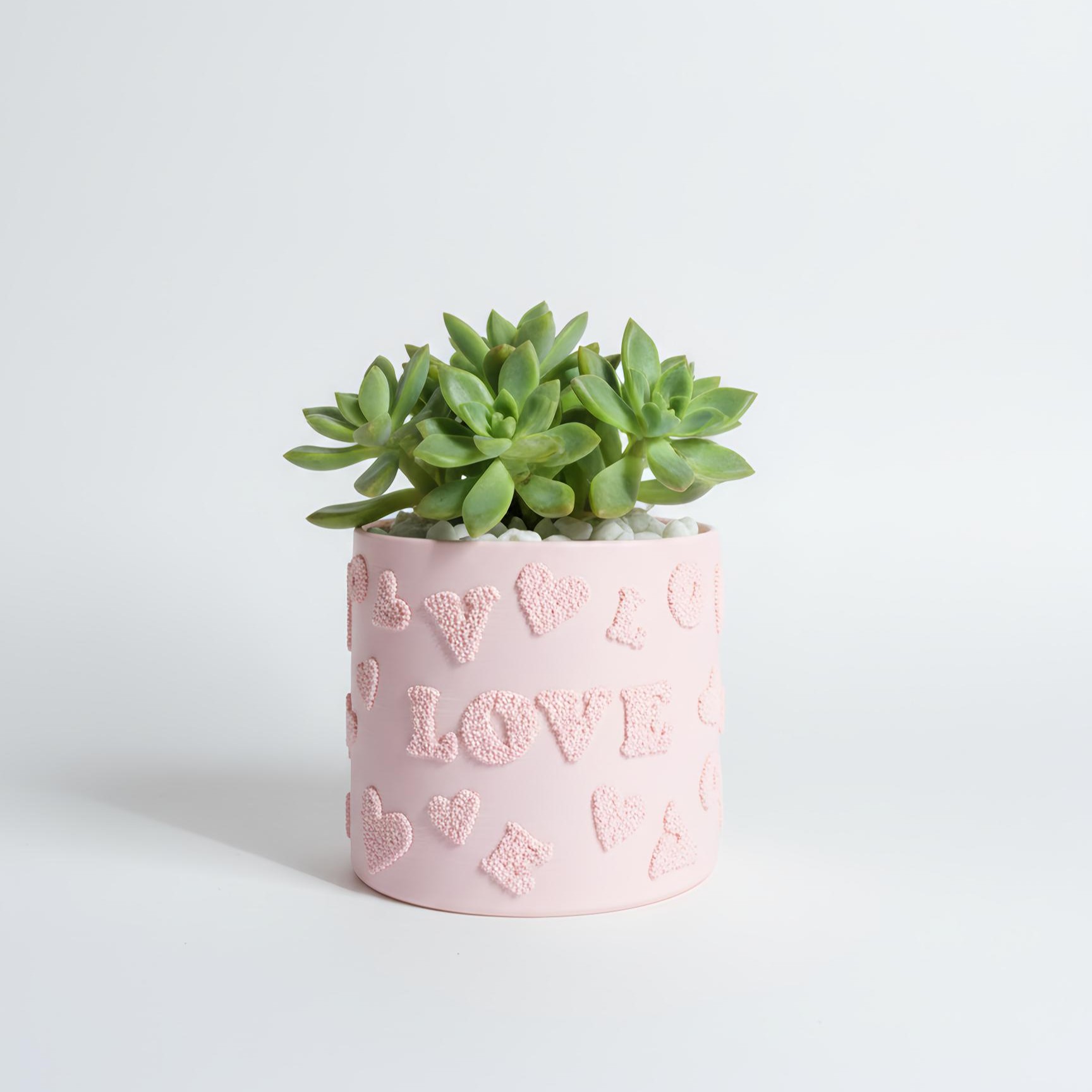 Kalp Dokulu Dekoratif Saksı