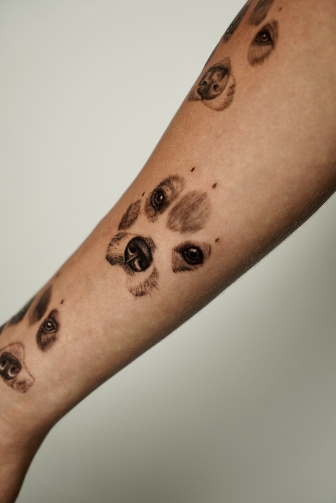 Pfotenabdruck mit Gesicht – Realistischer Stil