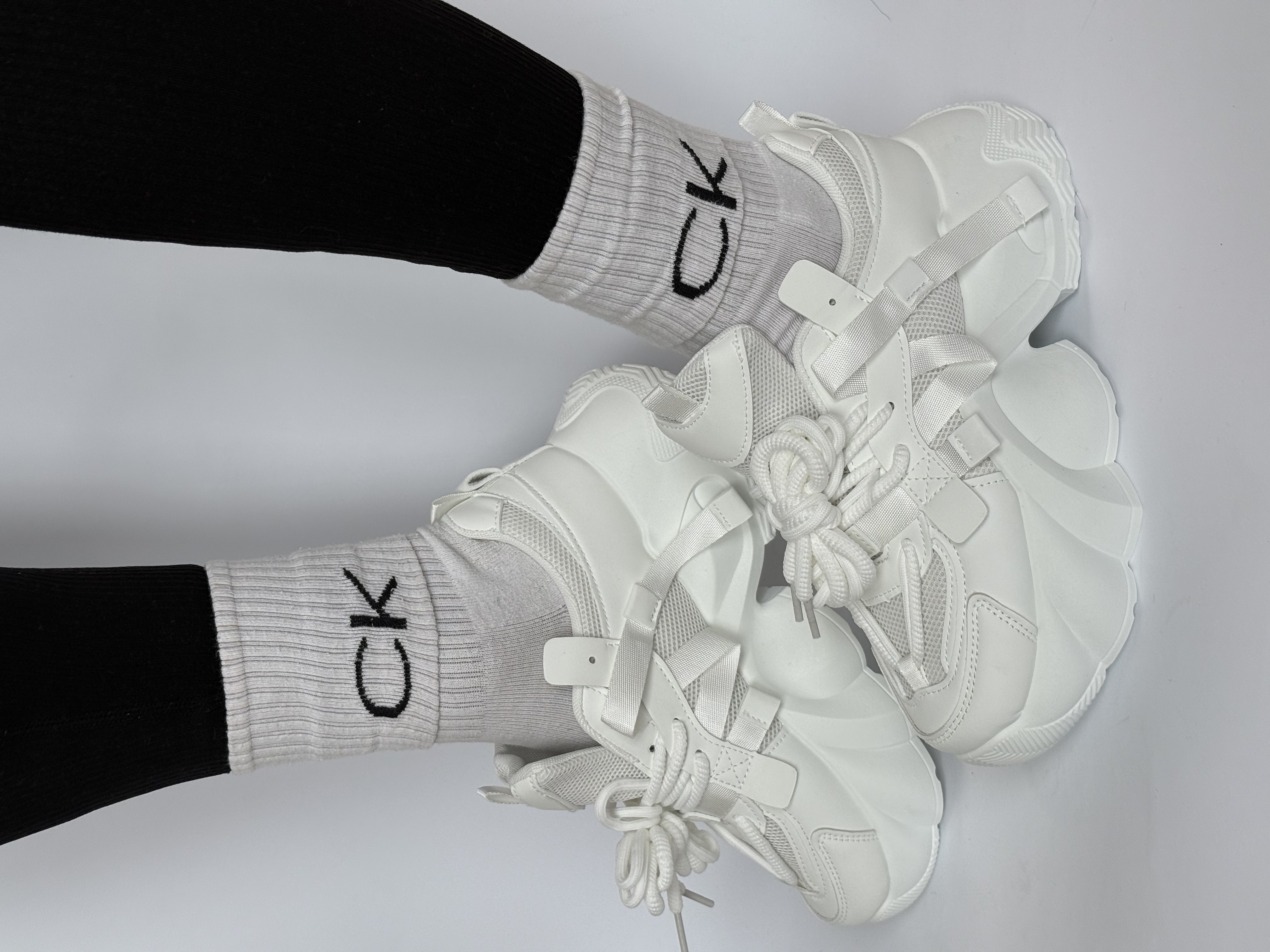 Balti sportiniai platforminiai batai (LA307)