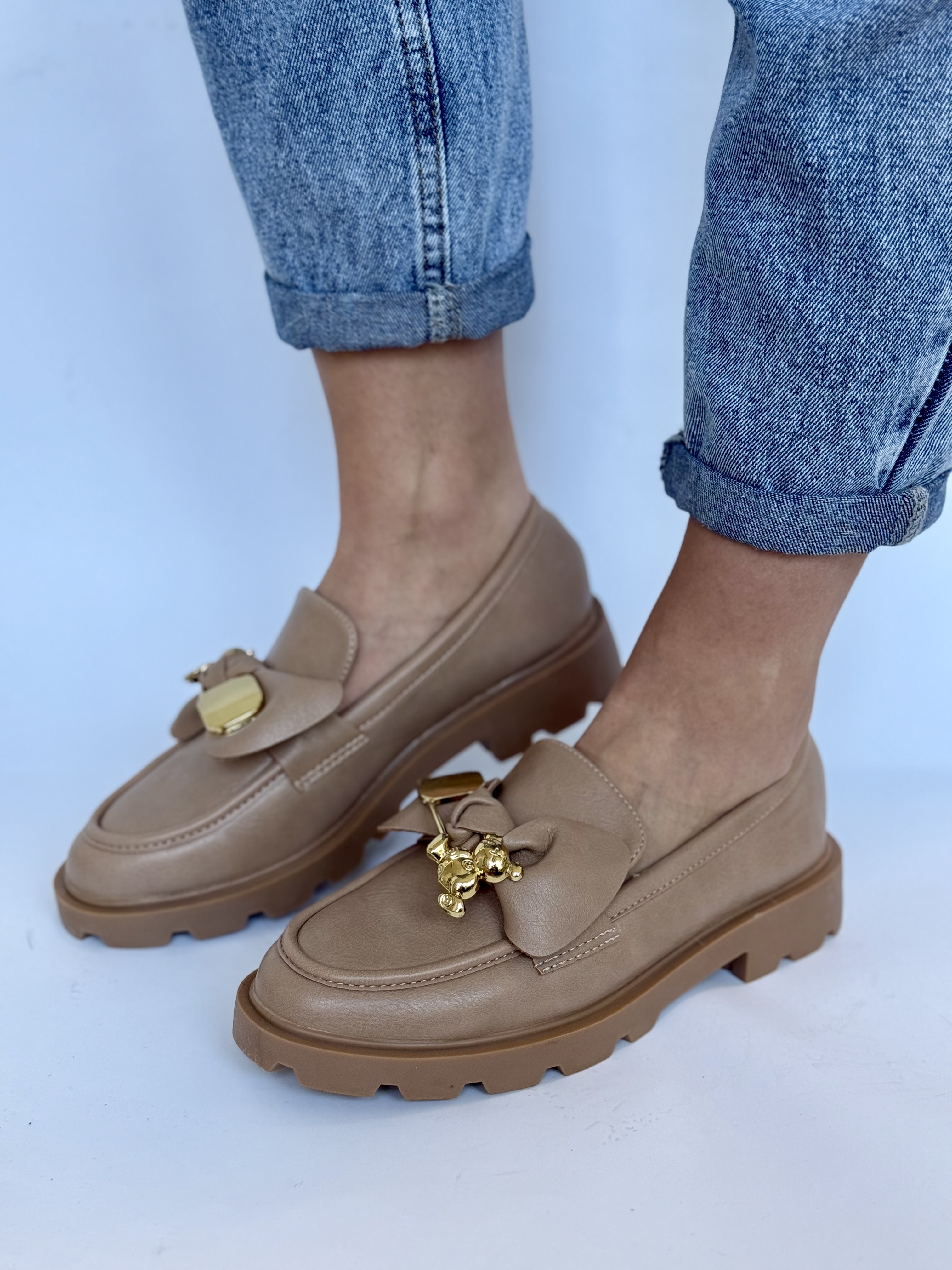 Rudi loaferiai su meškiuku (JH325)