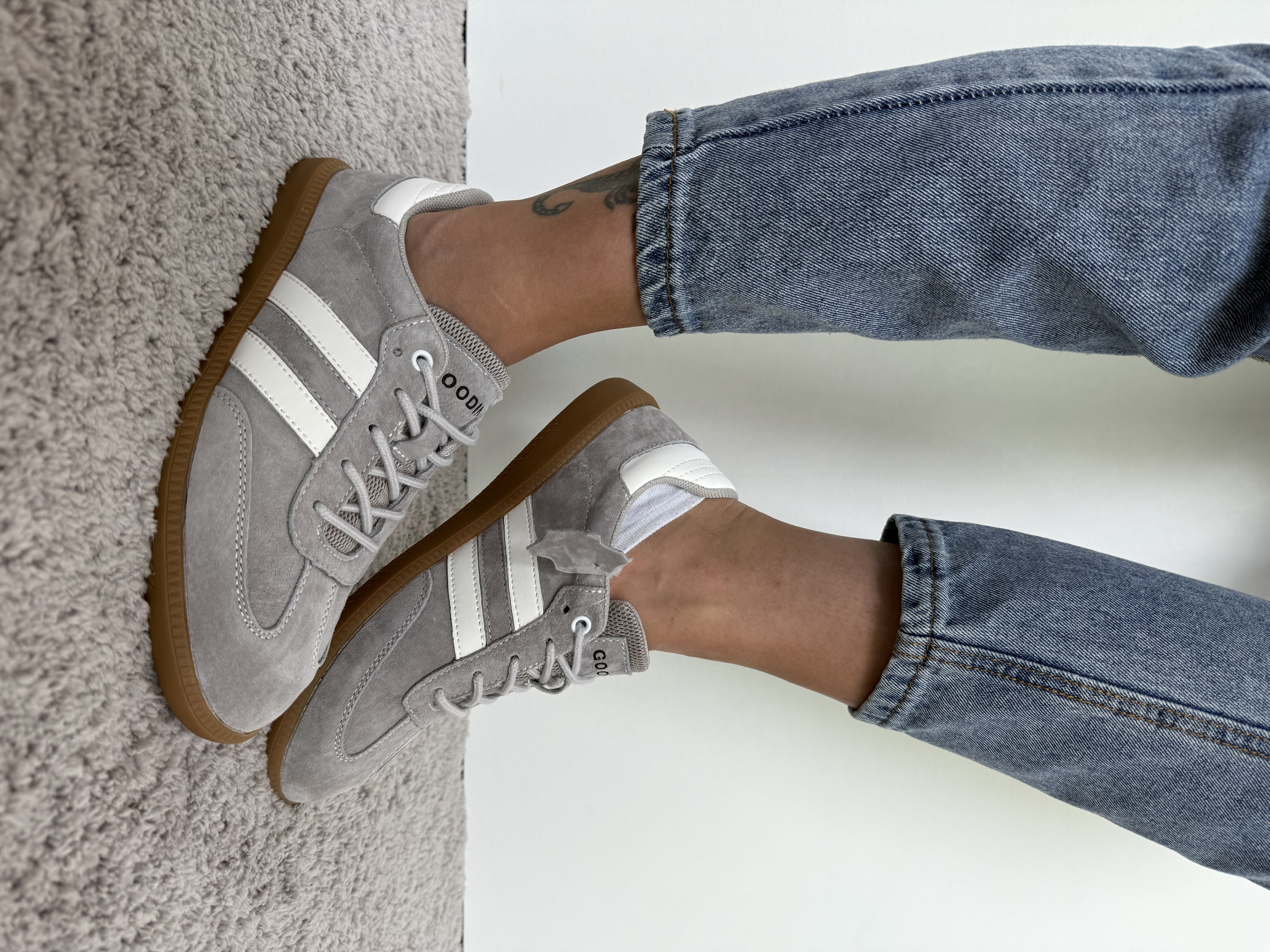 Pilki odiniai sportiniai batai (GD-XF-146)