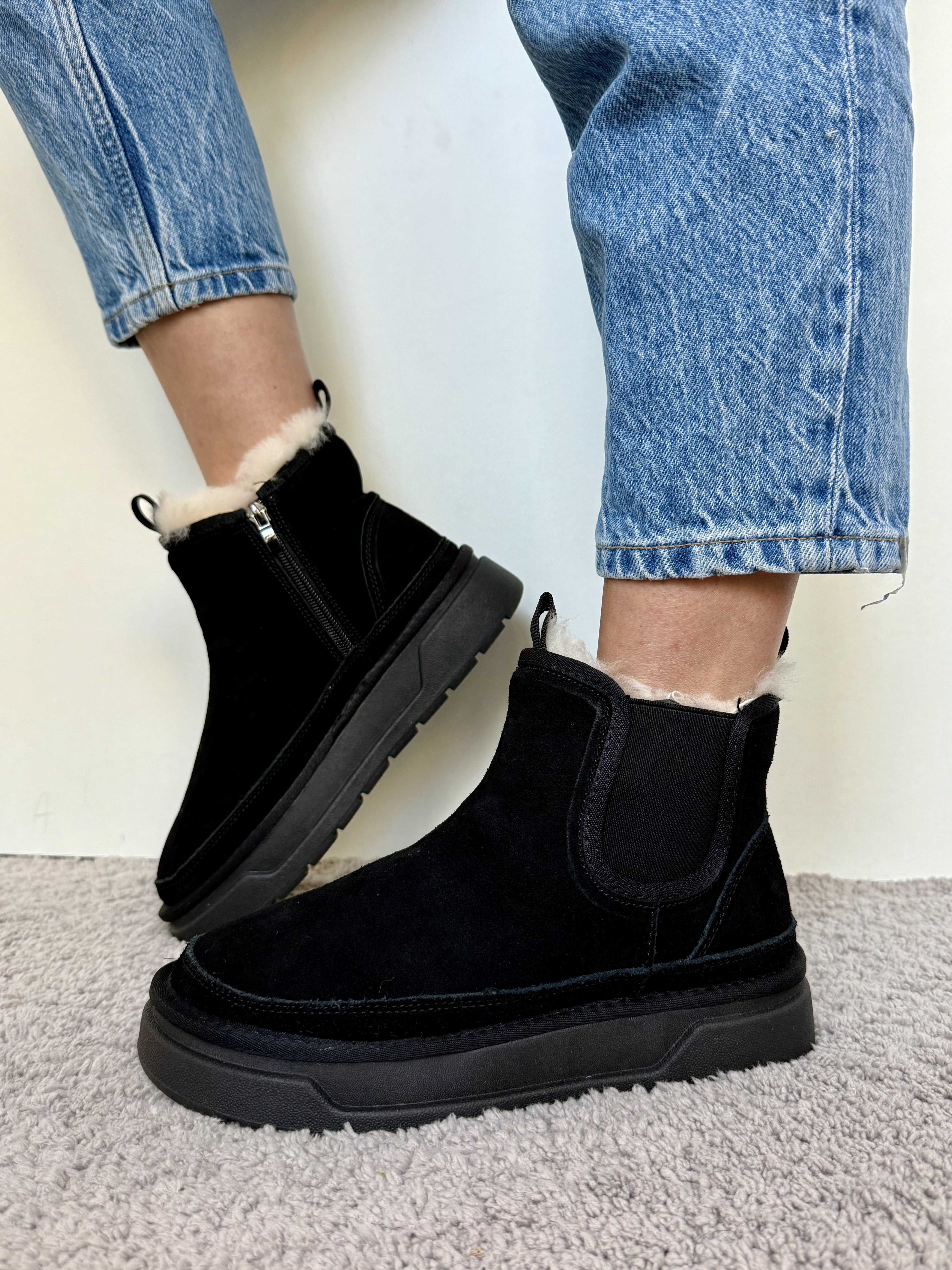 Juodi verstos odos aulinukai su vilna (A6801)