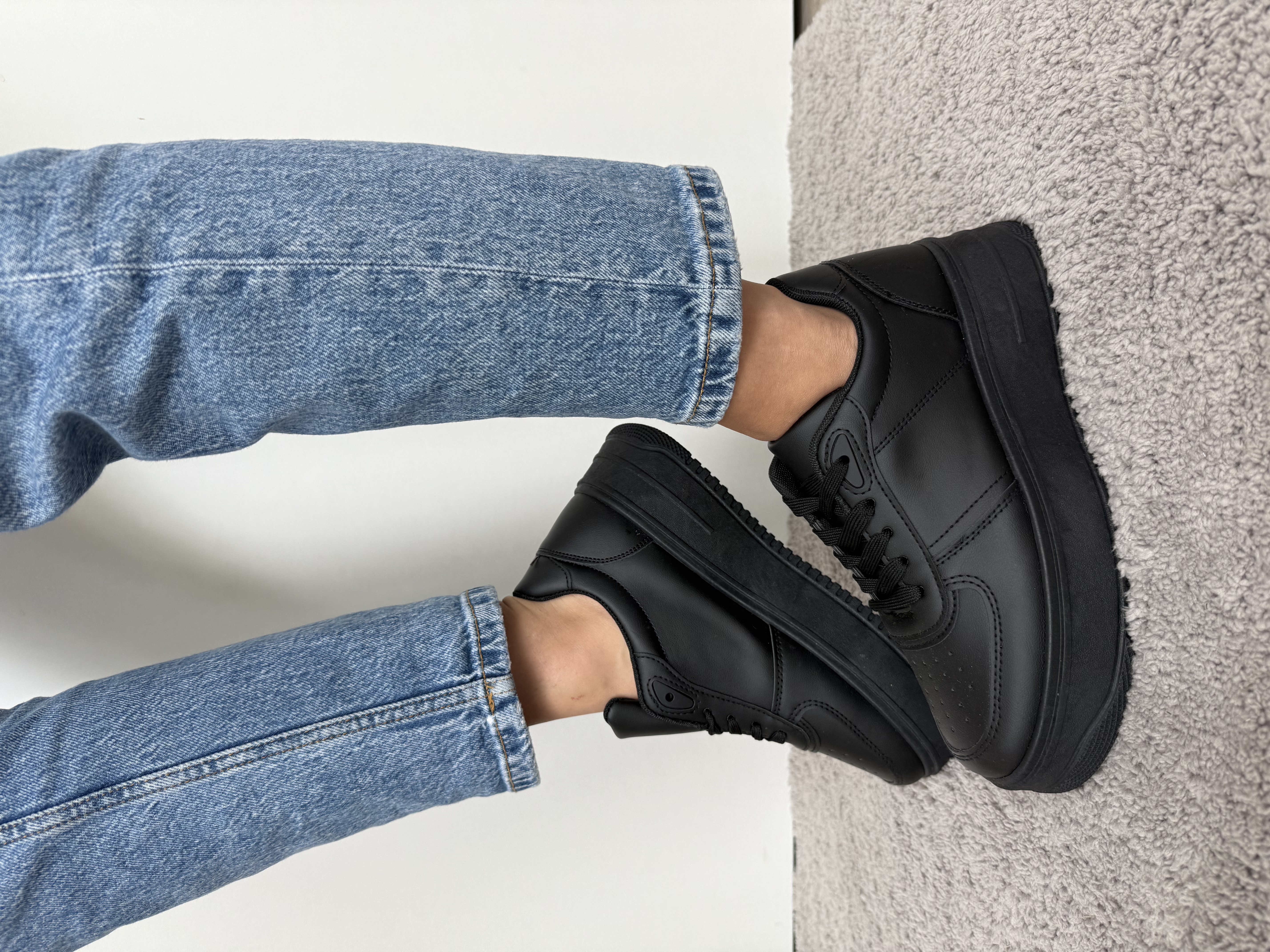 Juodi sportiniai batai aukšta platforma (LA257)