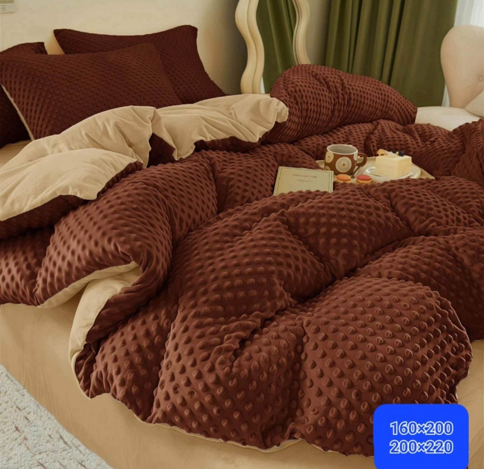 Rudas pliušinis patalynės komplektas