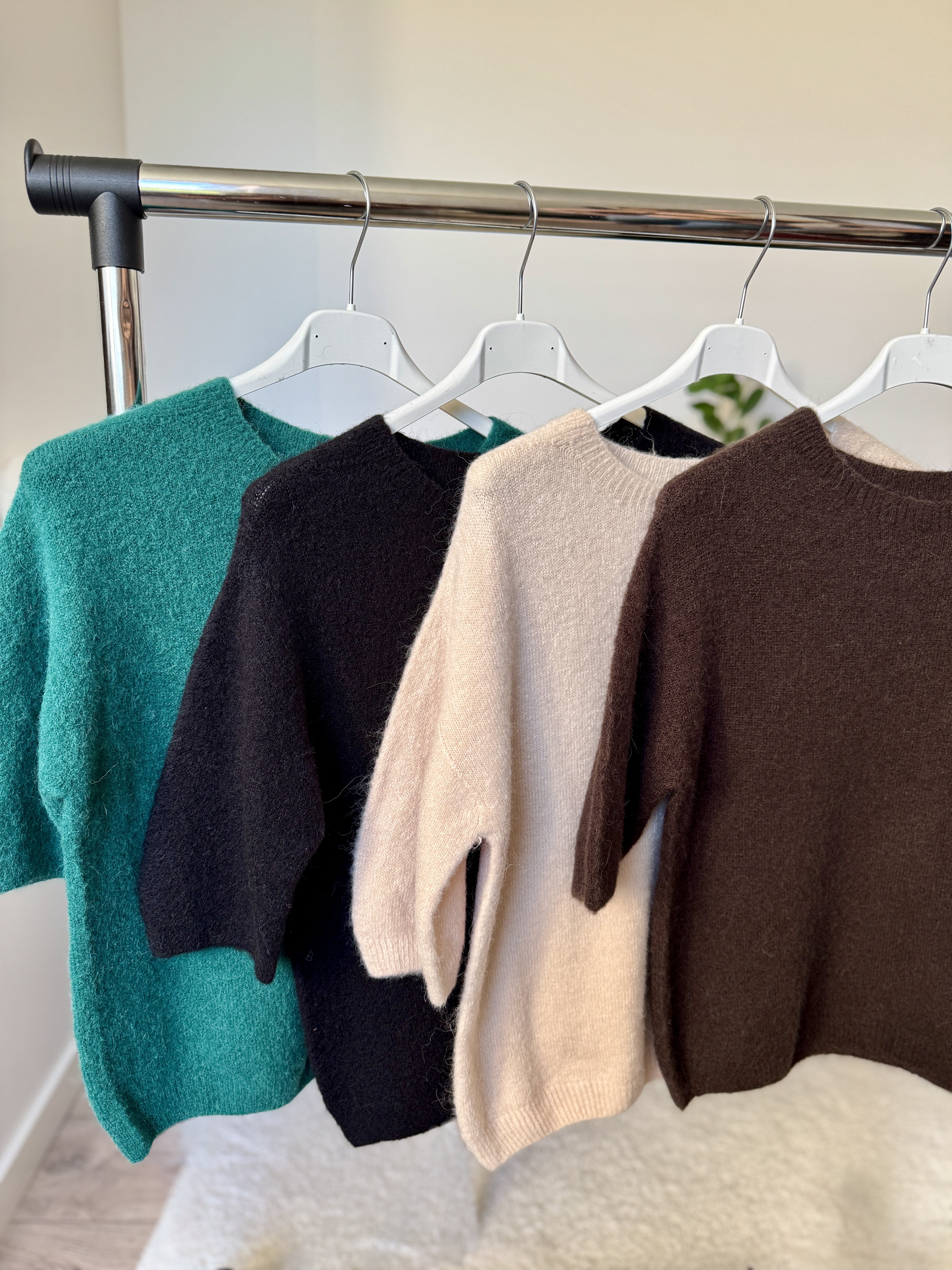 Itališkas megztukas su baby alpaka 3/4 rankovėmis