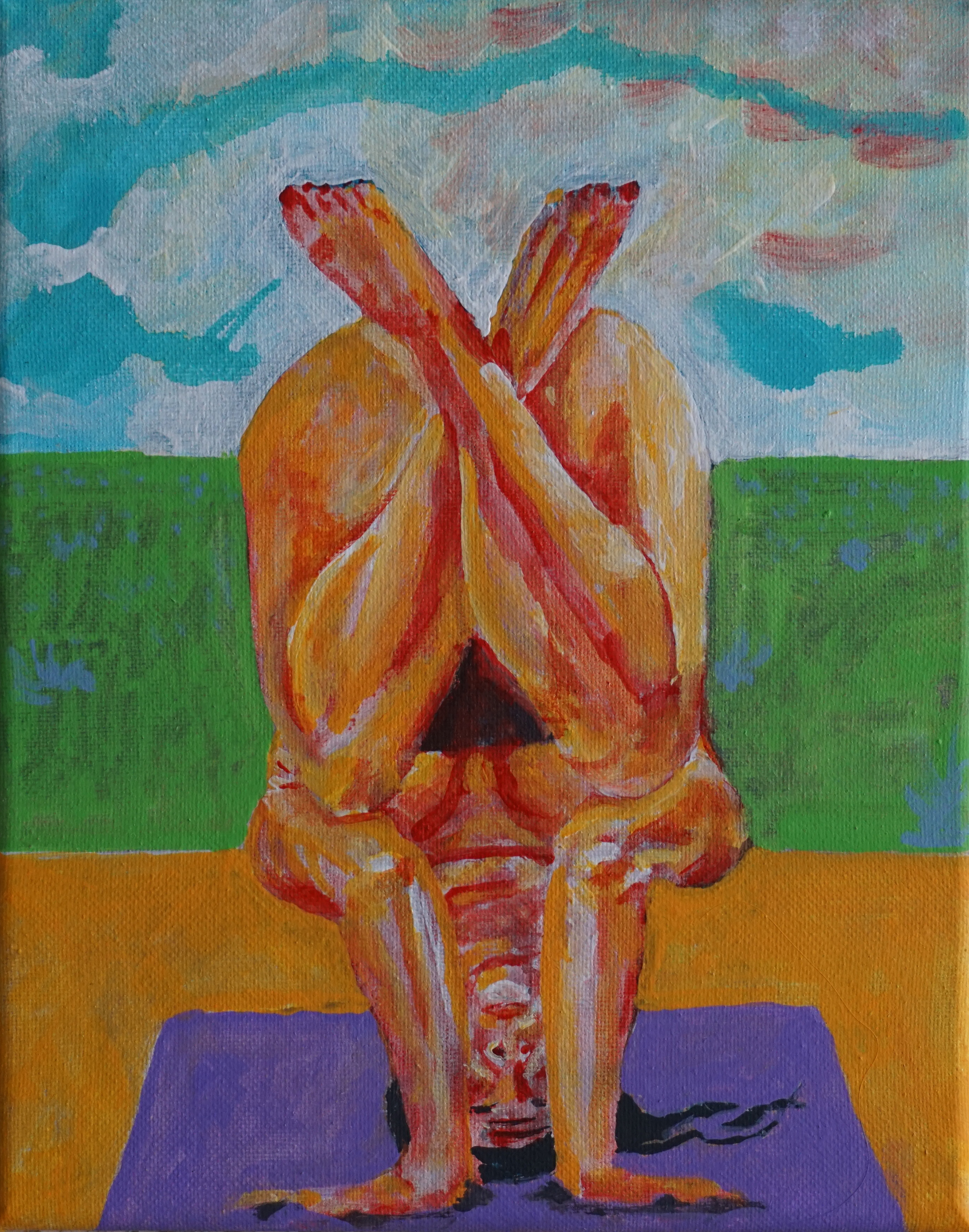 "Yoga Pose" 2025 Painting Kevo- 8in x 10in - Stretched Canvas- Acrylic Paint 
