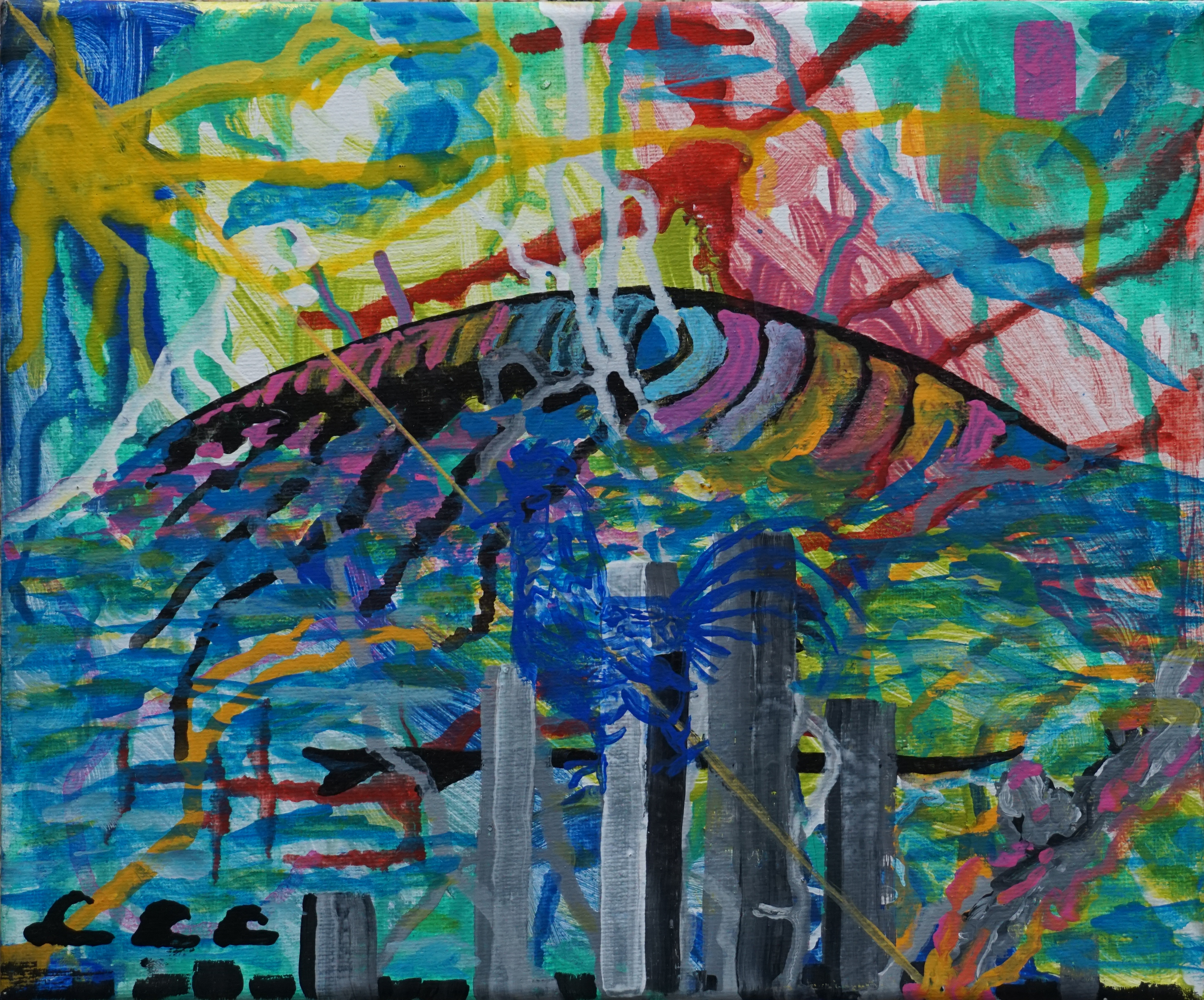 "Billionaire Weapon" 2023 Painting- Kevo 11 3/4in x 9 3/4in - Stretched canvas- Acrylic paint 