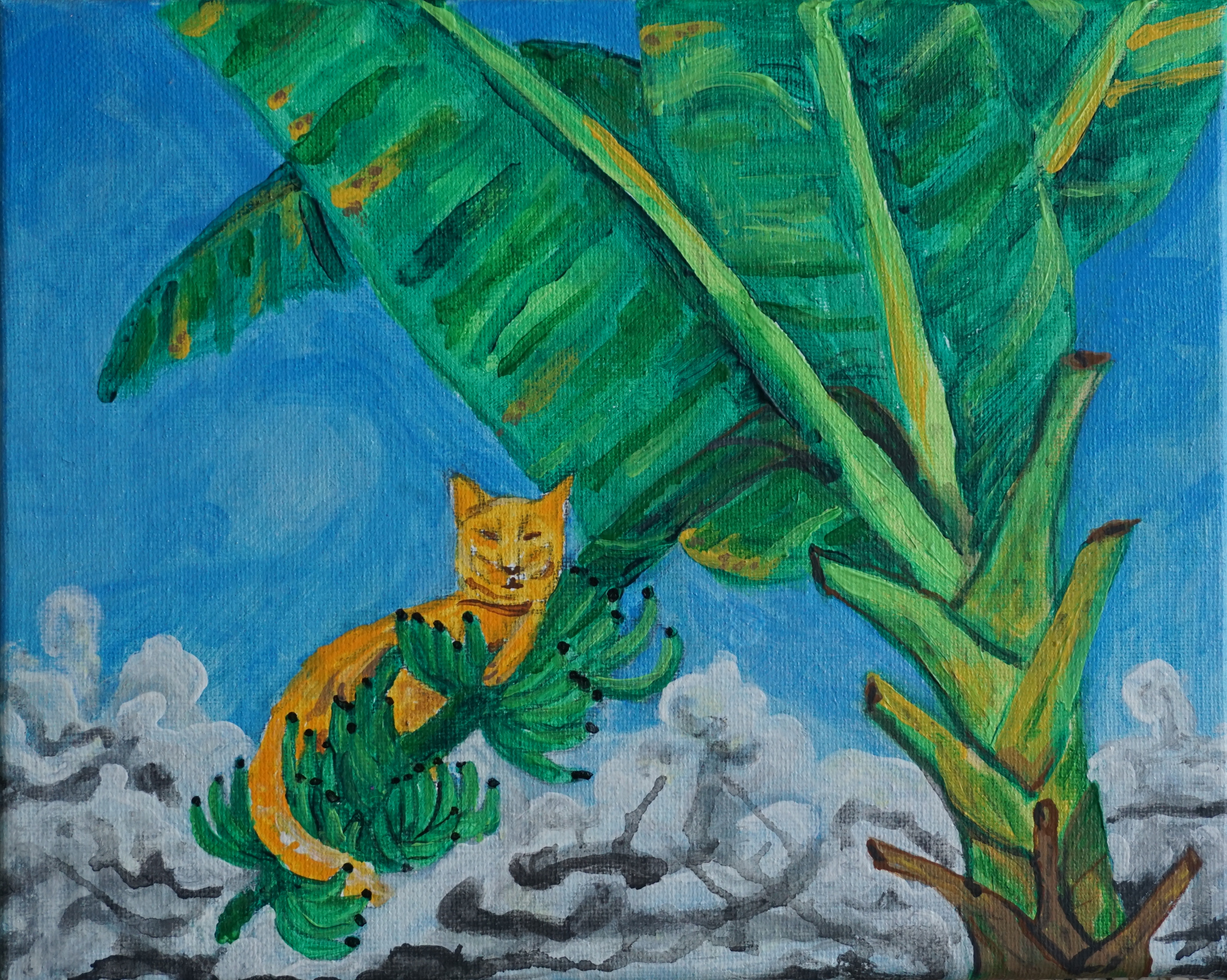 "Gato Criollo" 2024 Painting Kevo 10in x 8in Stretched canvas- Acrylic paint 