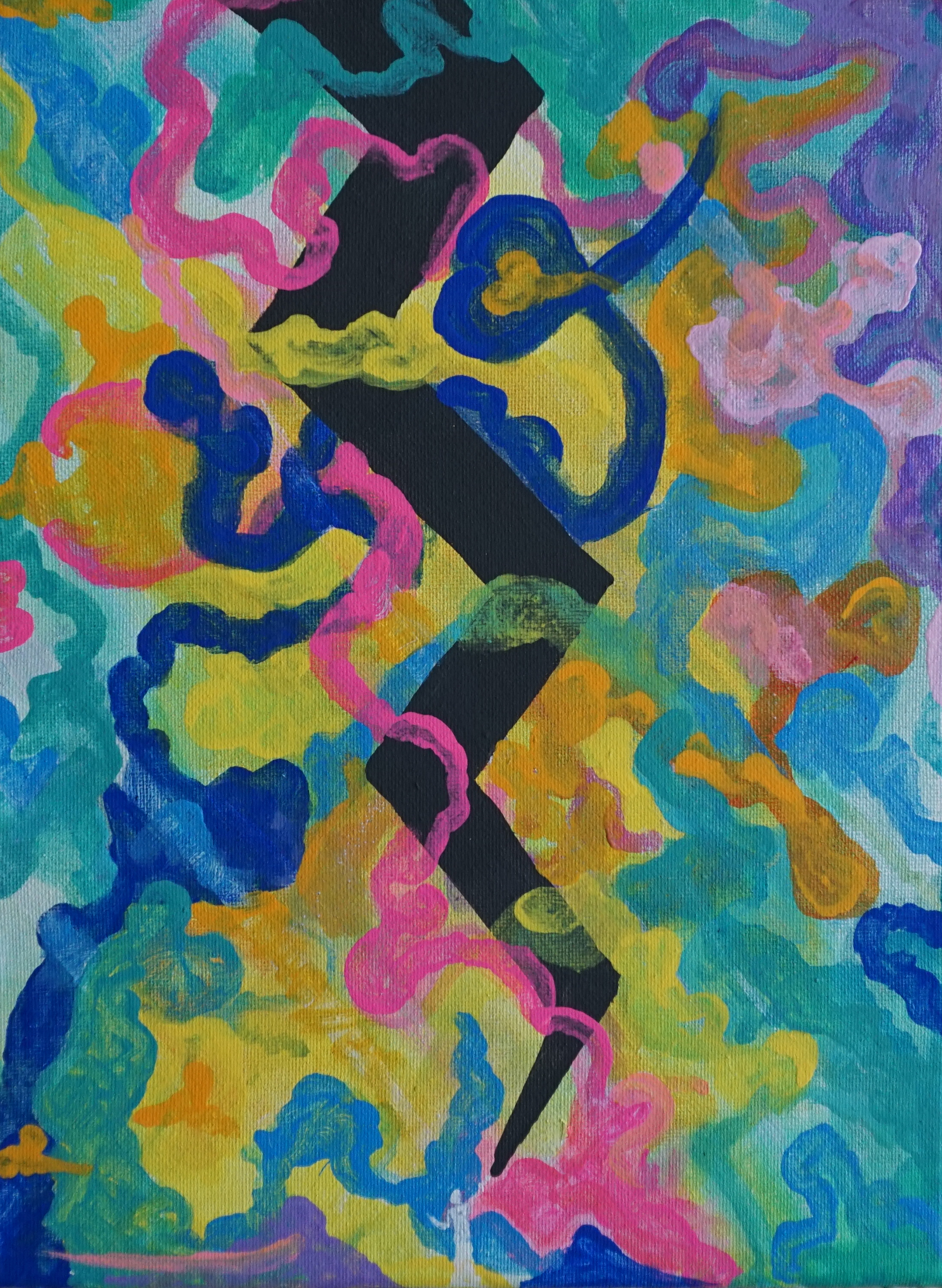 "Finding Profound" KEVO 2023 Painting- 9in x 12in-Acrylic paint-Stretched canvas