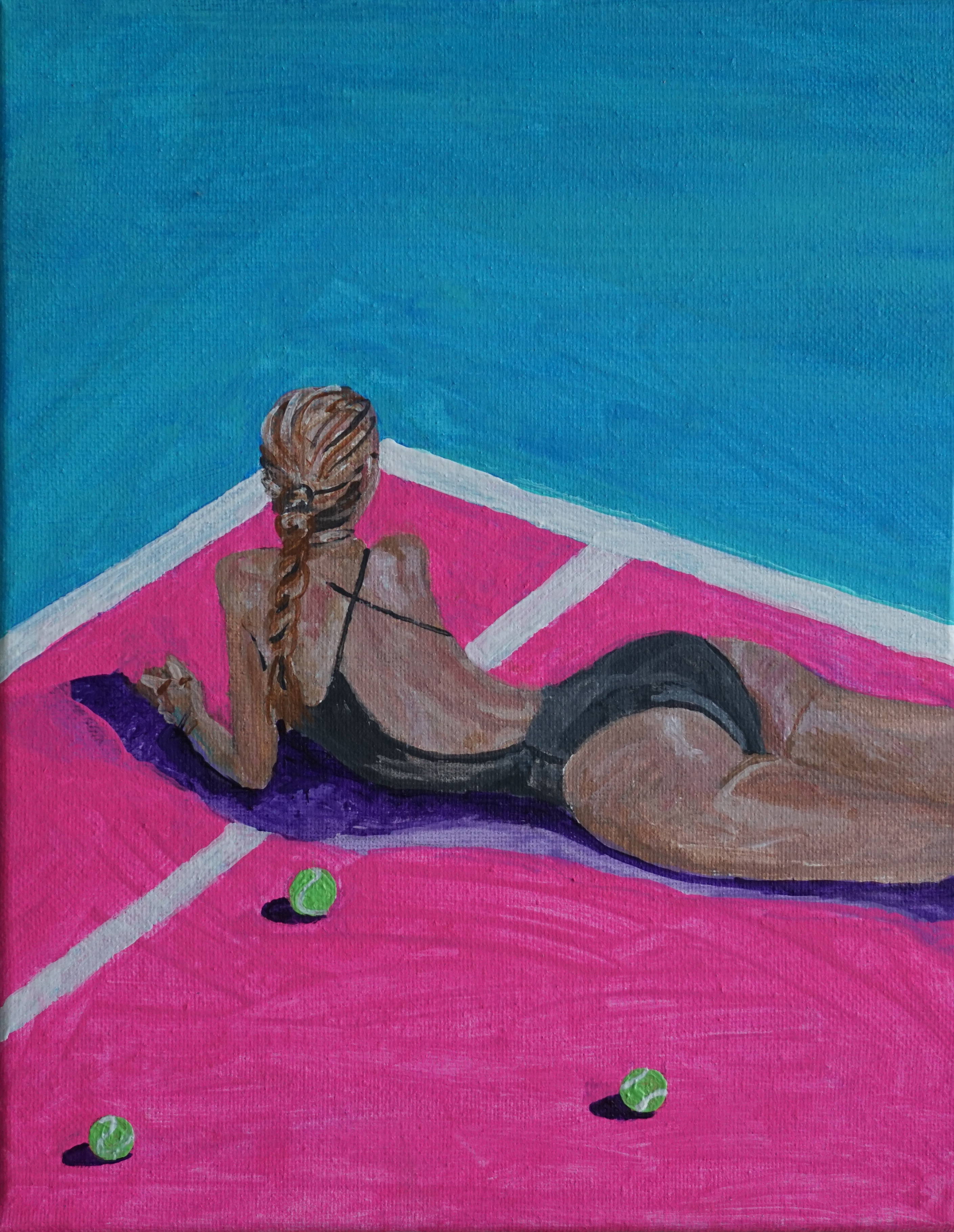 "Tennis" 2024 Kevo 8in x 10in Acrylic paint/Stretched canvas-Portrait-Ai Propaganda