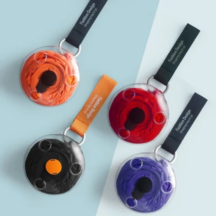 Reusable Grocery Bag Foldable Portable Supermarket Shopping Bag Nylon Grocery Tote Roll Up In Small Case Multicolor