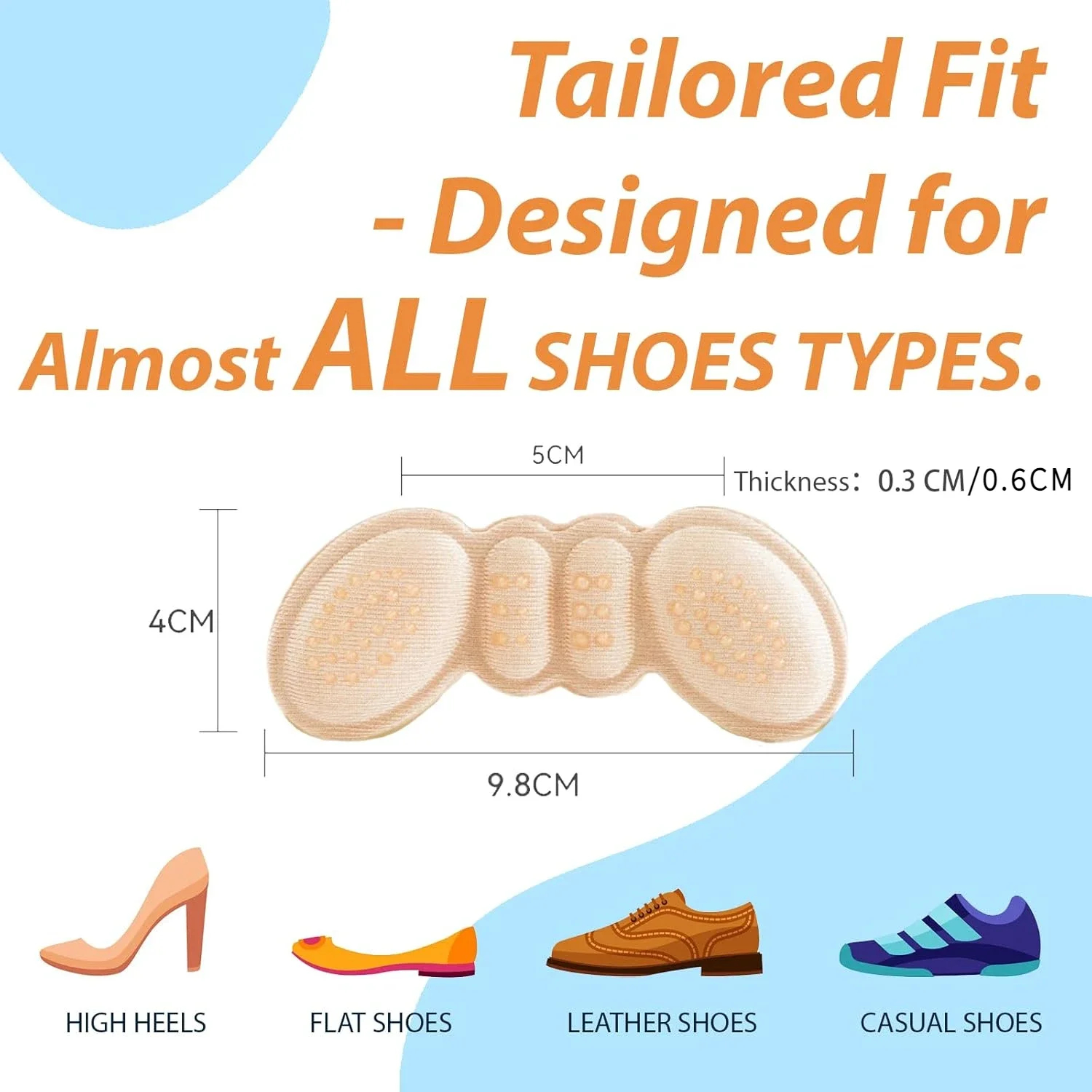 1 pair of Butterfly Insole Pair Heel Liner Grips Protector Anti Keep Abreast Heel Pads Foot Care Insert Cushion