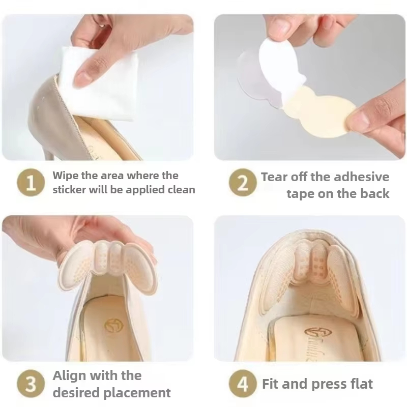 1 pair of Butterfly Insole Pair Heel Liner Grips Protector Anti Keep Abreast Heel Pads Foot Care Insert Cushion