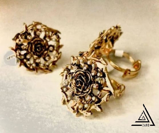 Vintage Floral Gold-Plated Ring