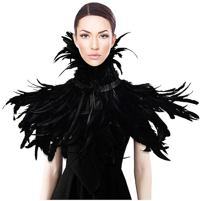 Black Feather Capelet