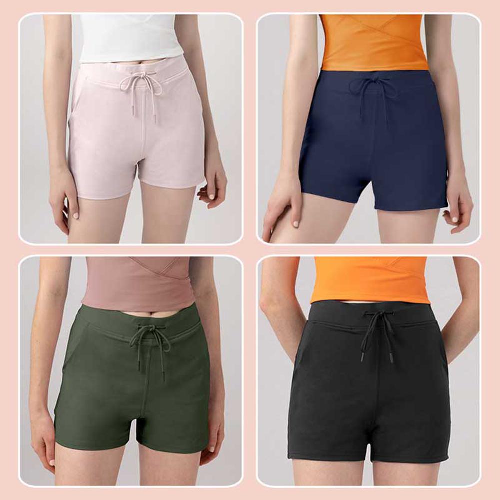 Non-Skinny Yoga Shorts High Waist Quick Dry Three Point Quick Dry Drawstring Fitness Pants