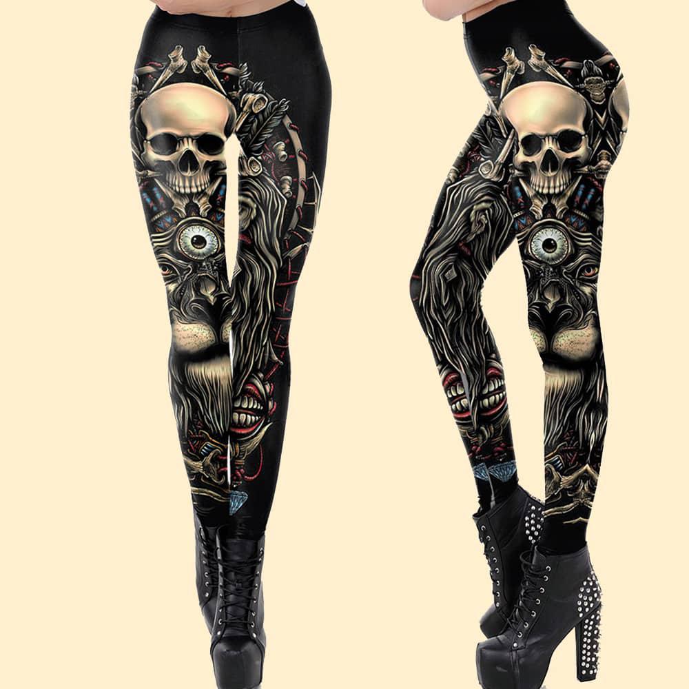 Gothic Skull Print Leggings