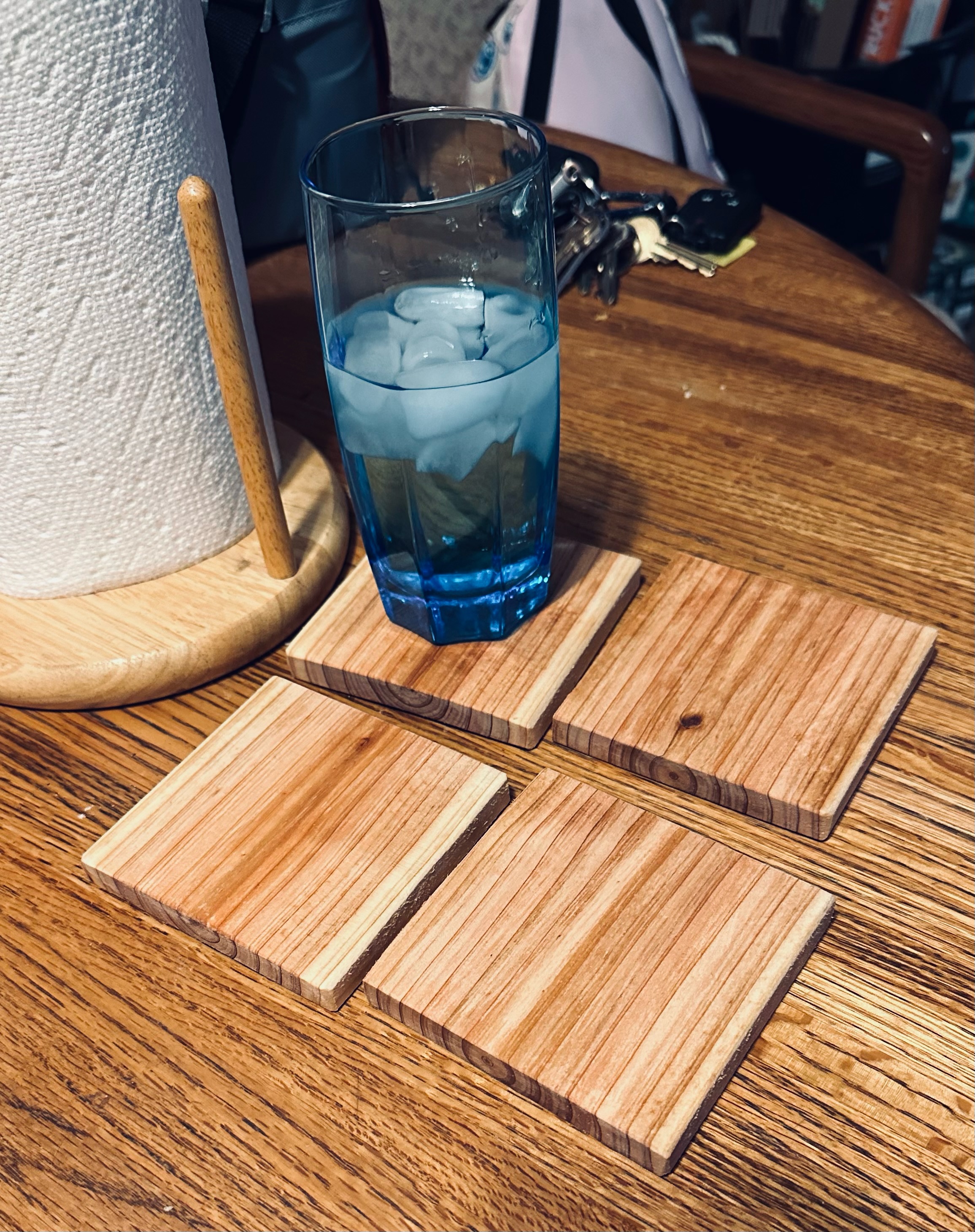 Homemade Square Cedar Coasters