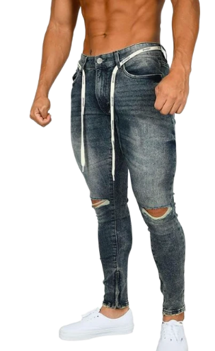  Youngla Men's Slim fit, ripped with stretch style