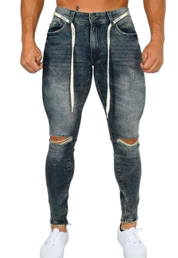  Youngla Men's Slim fit, ripped with stretch style