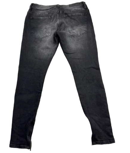  Youngla Men's Denim slim fit, faded black with distressed ankle stretch