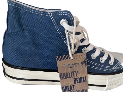 Stylish Turquoise Blue Hi-top Canvas