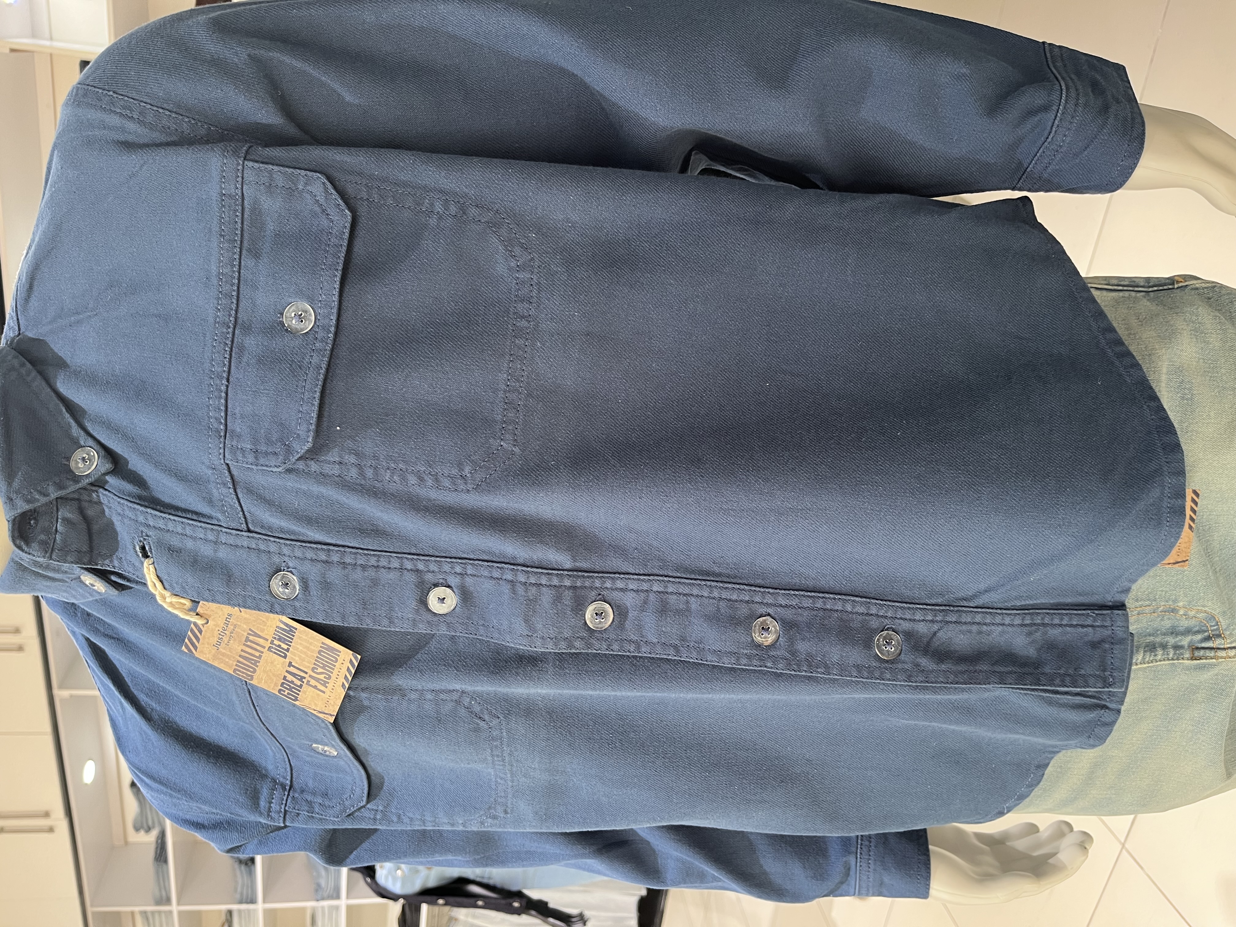 Men's Denim Shirt:  Turquoise Blue