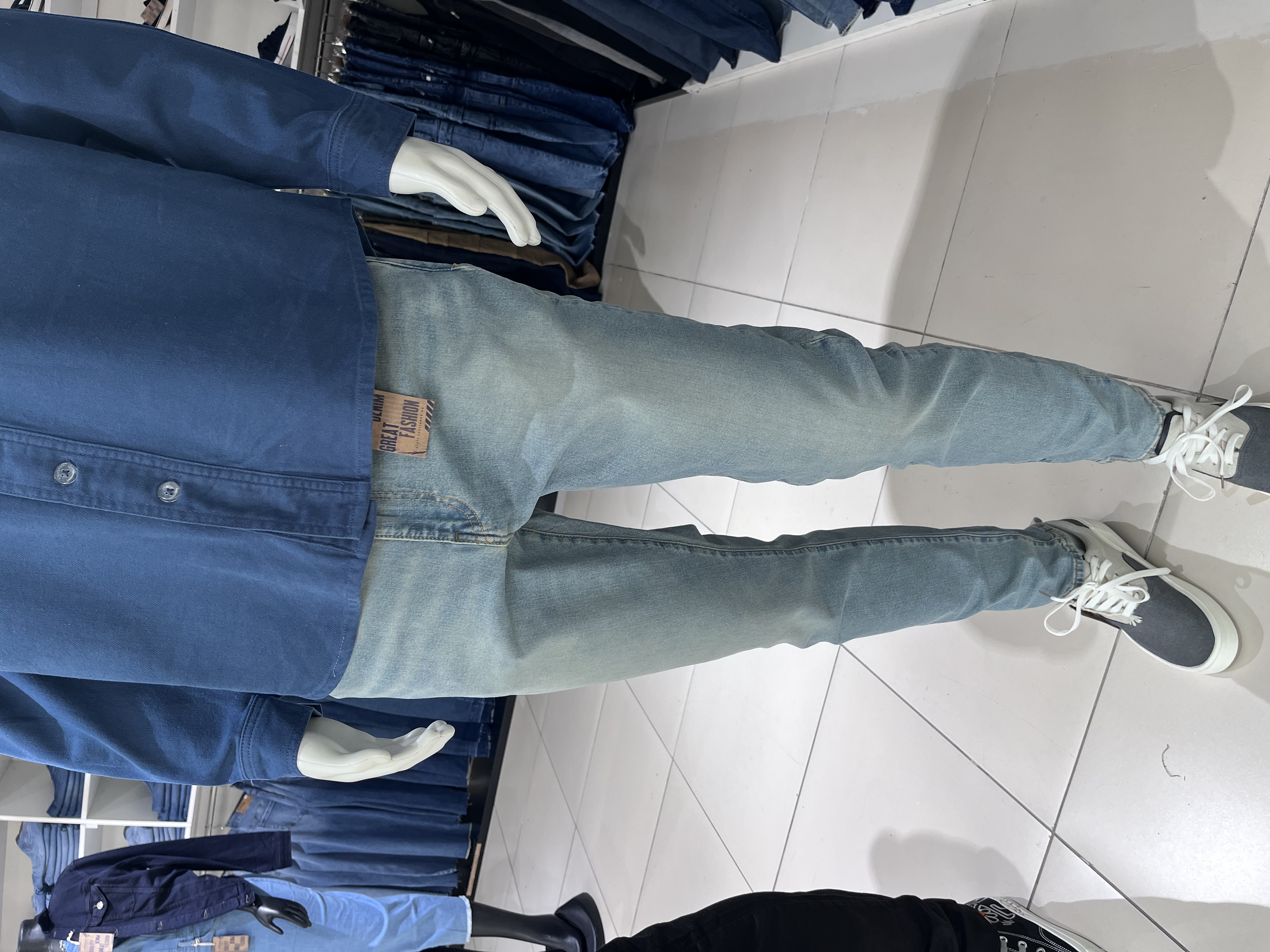 Men's Denim Shirt:  Turquoise Blue