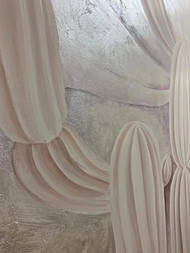 Luna Mexicana—Hand Painted Silver Wallpapers