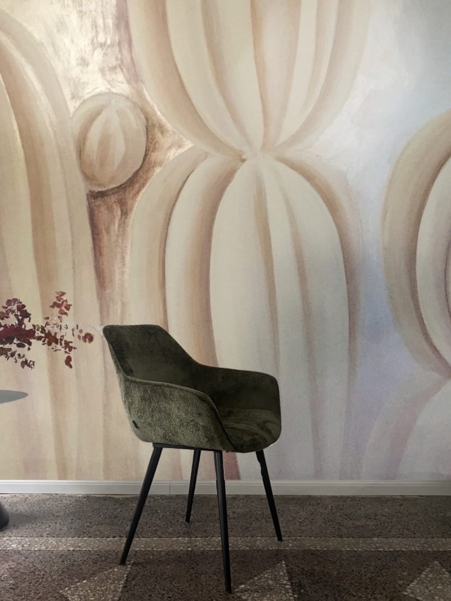 Luna Mexicana—Hand Painted Silver Wallpapers