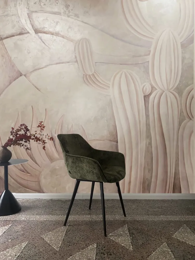 Luna Mexicana—Hand Painted Silver Wallpapers