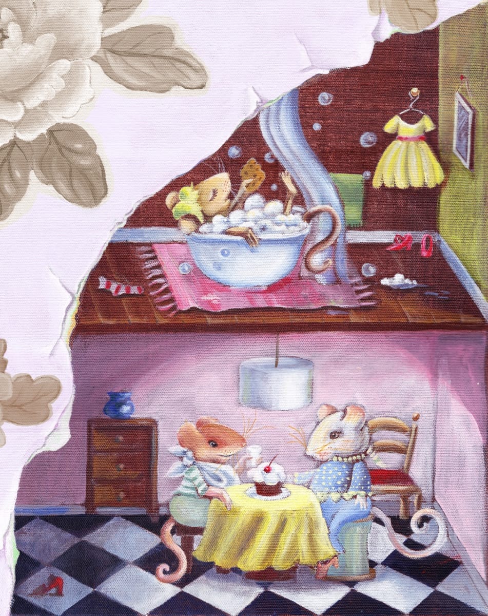 Mini Mural Wallpapers—Mouse in the House Wallpaper Friends for Children