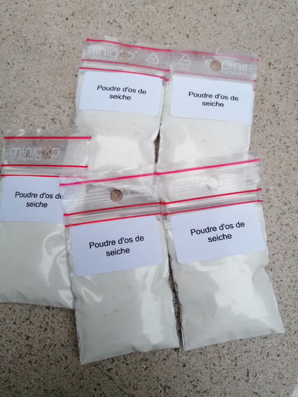 Poudre d'os de seiche 100% naturel