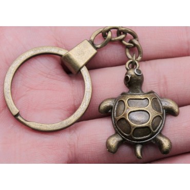 Porte clefs Tortue en métal vintage